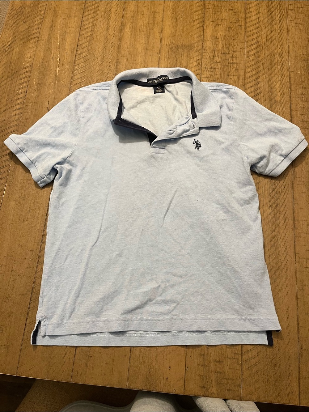 U.S. Polo Assn. Light Blue Polo Shirt with Contrast Collar Trim
